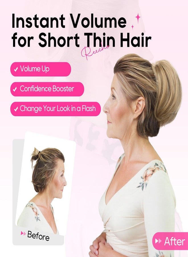 REECHO Ponytail Extension, 7" Mini Claw Clip in Ponytail Hair Extensions Short Natural Straight Wavy Messy Bun Hair Pieces for Women with Short Thin Hair - Off Black - Image 2